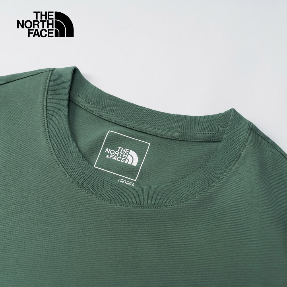 The North Face北面男款綠色純棉舒適透氣短袖T恤｜8C7THCH