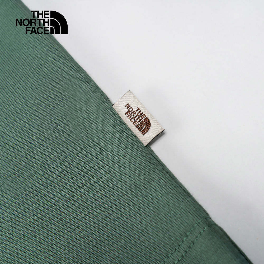 The North Face北面男款綠色純棉舒適透氣短袖T恤｜8C7THCH