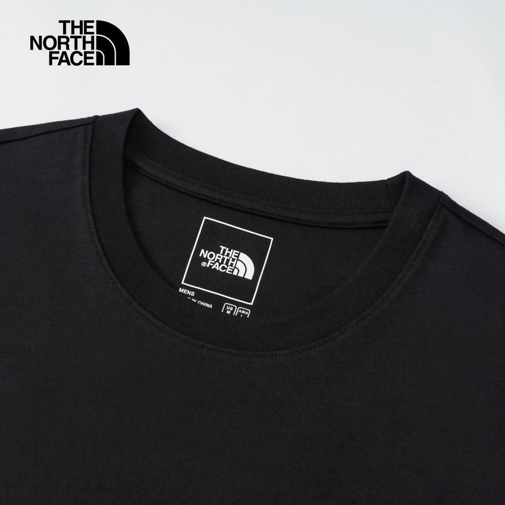 The North Face北面男款黑色純棉舒適透氣短袖T恤｜8C7TJK3