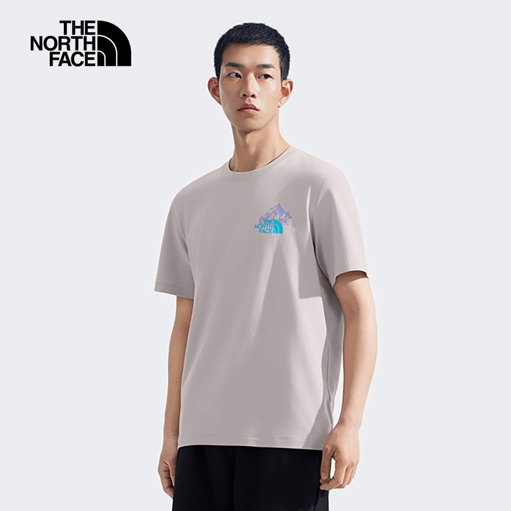 The North Face北面男款灰色吸濕排汗短袖T恤｜8D7E1OA