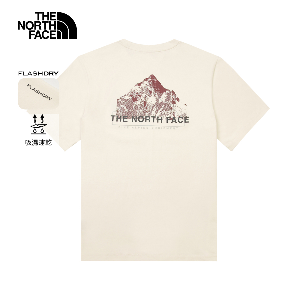 The North Face北面男款米白色吸濕排汗短袖T恤｜8D7EQLI