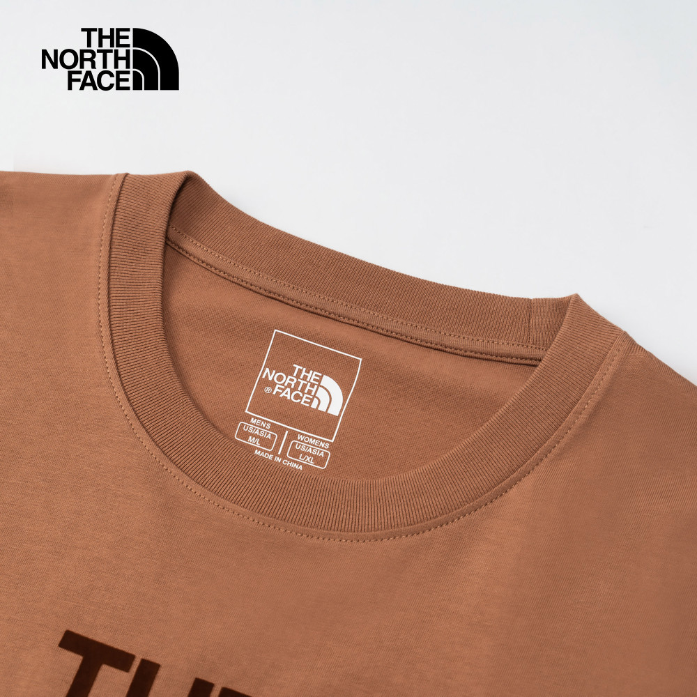 The North Face北面男女款棕色純棉舒適透氣短袖T恤｜8D7X6IH