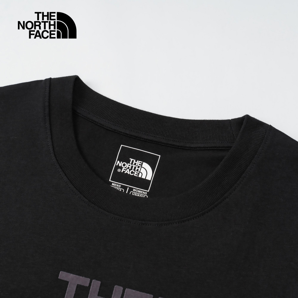 The North Face北面男女款黑色純棉舒適透氣短袖T恤｜8D7XJK3