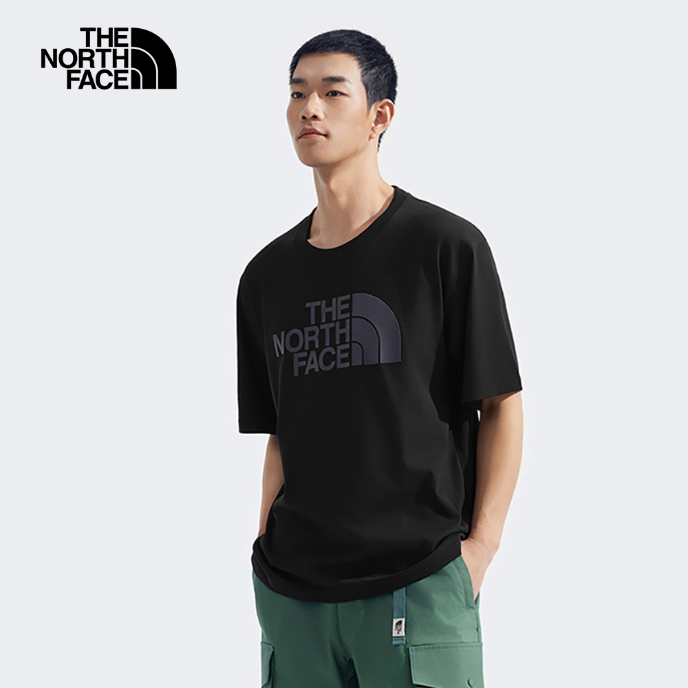 The North Face北面男女款黑色純棉舒適透氣短袖T恤｜8D7XJK3