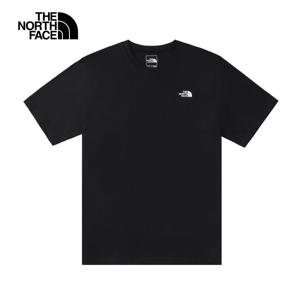 The North Face北面男女款黑色純棉舒適透氣短袖T恤｜8D83JK3