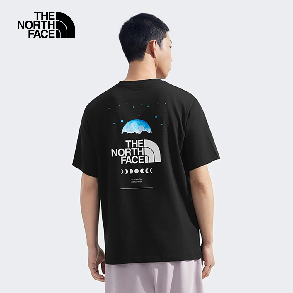 The North Face北面男女款黑色純棉舒適透氣短袖T恤｜8D83JK3