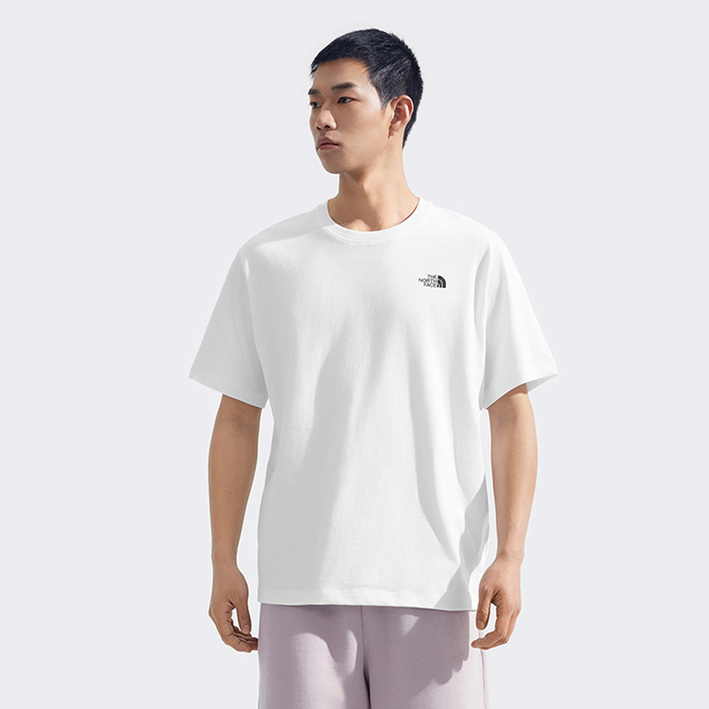 The North Face北面男女款白色純棉大尺寸印花短袖T恤｜8DEWFN4