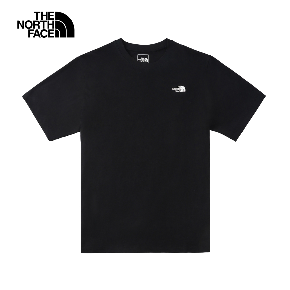 The North Face北面男女款黑色純棉大尺寸印花短袖T恤｜8DEWJK3