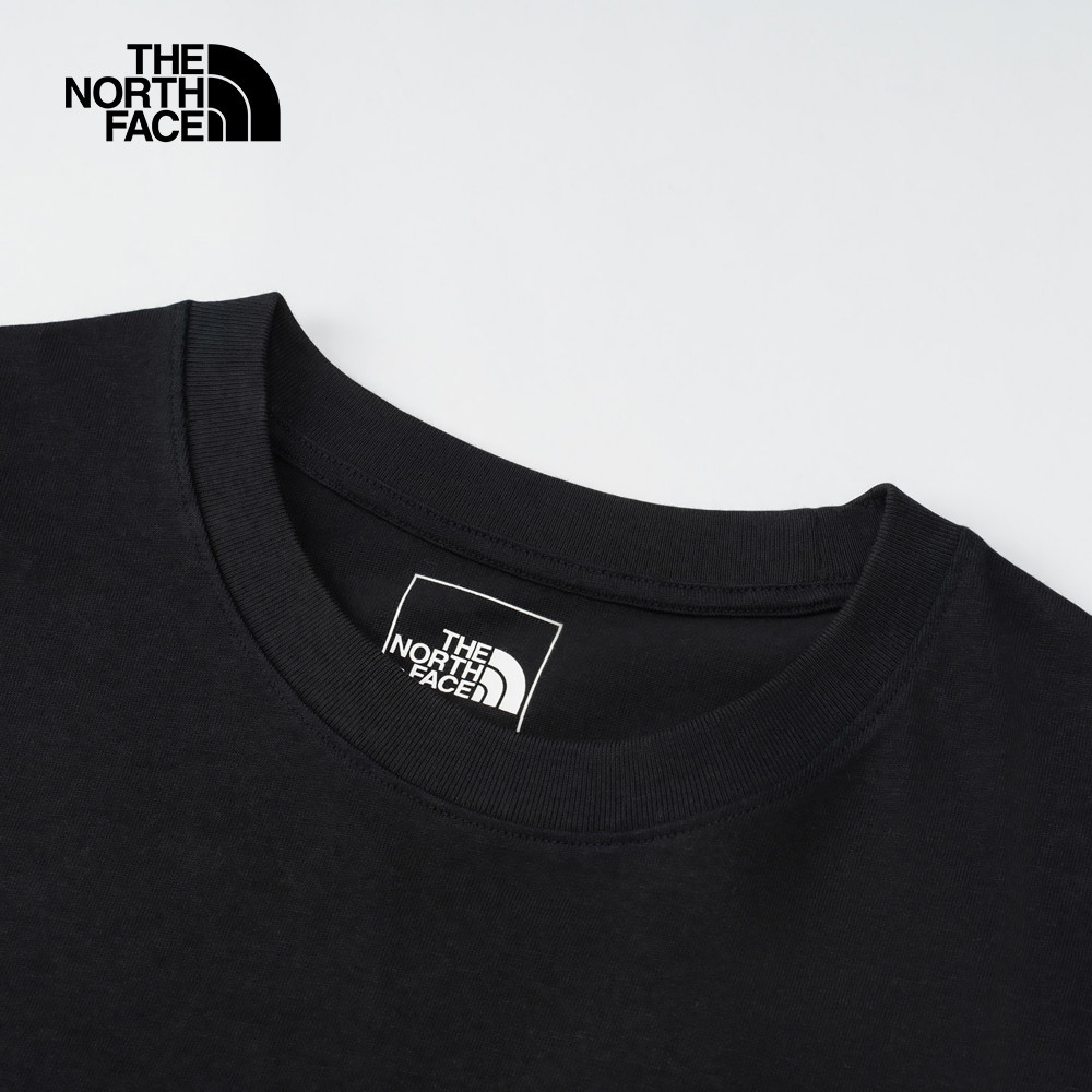 The North Face北面男女款黑色純棉大尺寸印花短袖T恤｜8DEWJK3