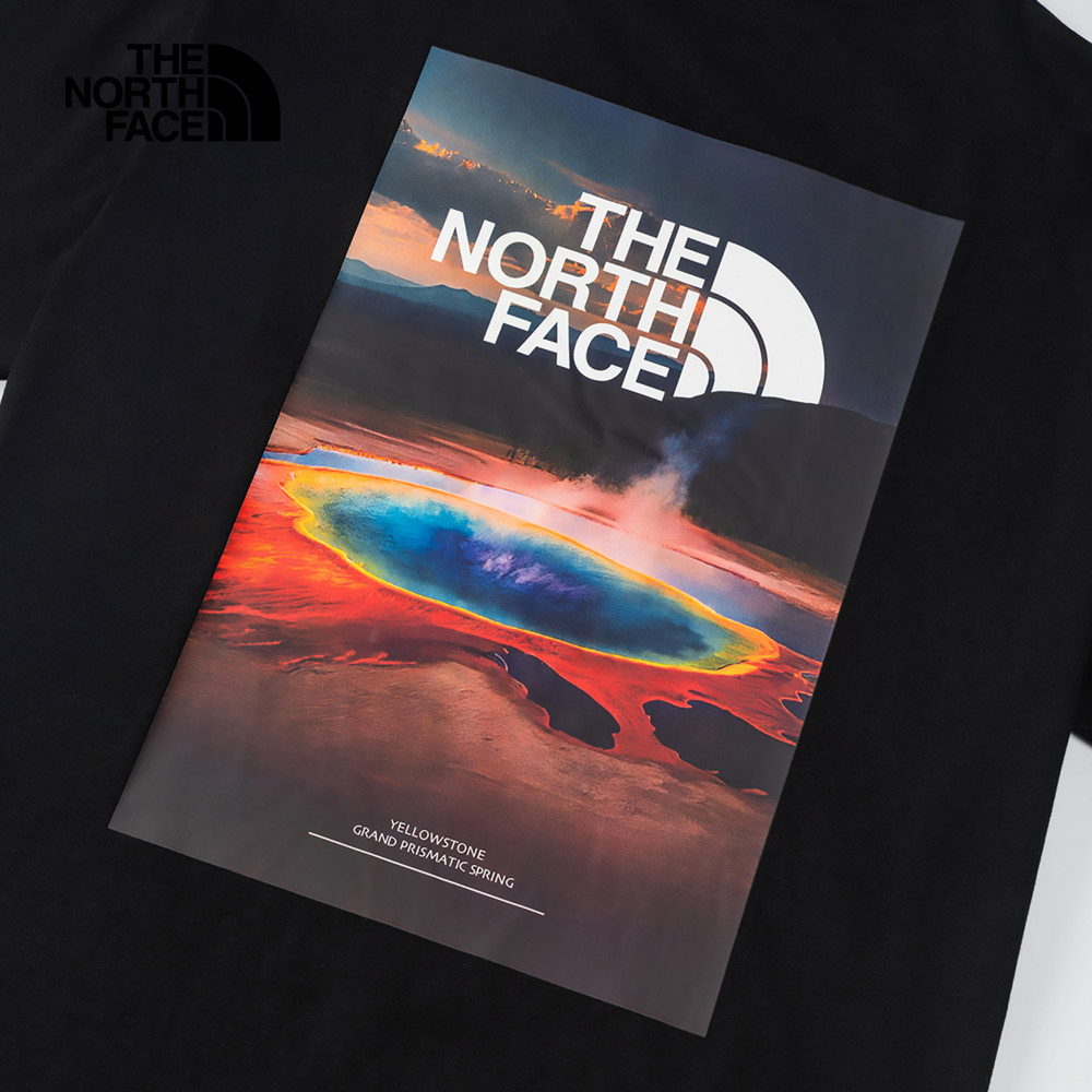 The North Face北面男女款黑色純棉大尺寸印花短袖T恤｜8DEWJK3