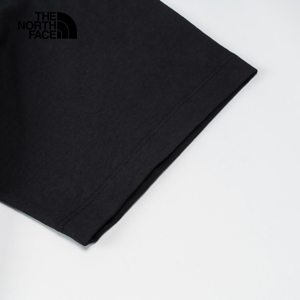 The North Face北面男女款黑色純棉大尺寸印花短袖T恤｜8DEWJK3