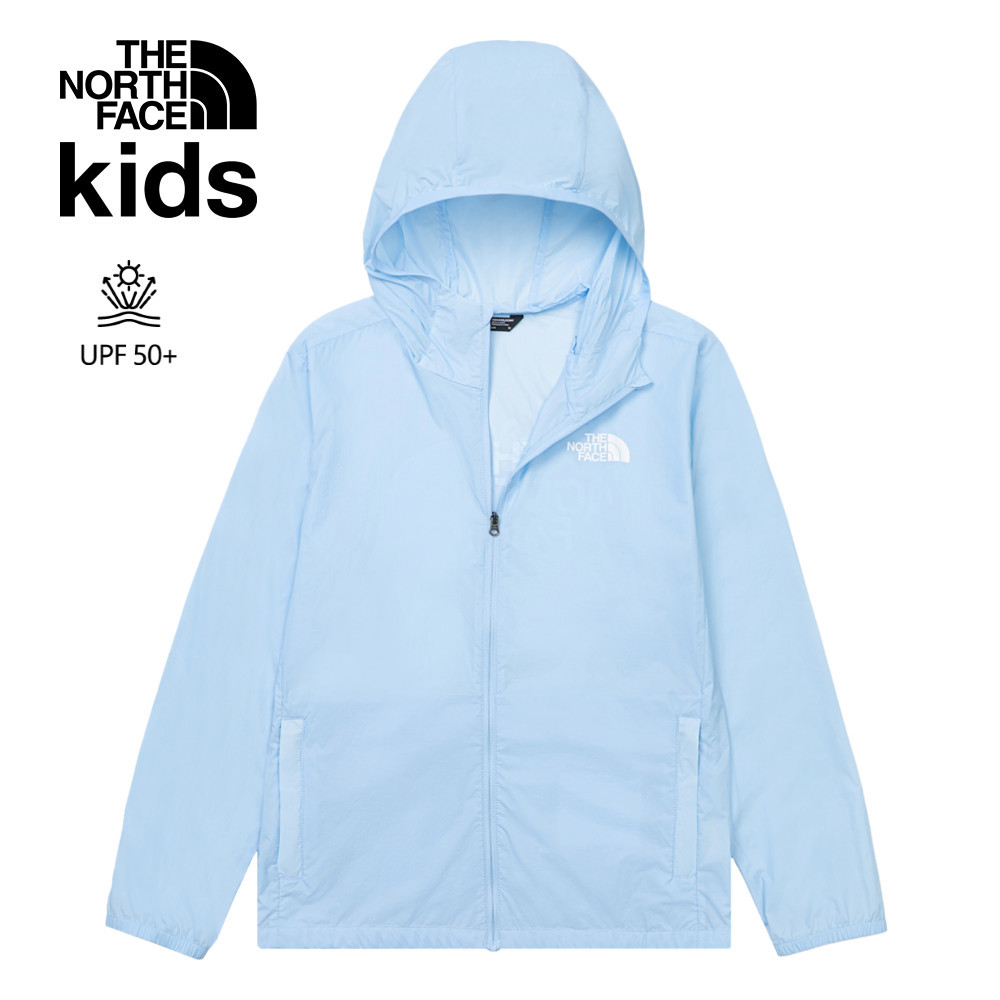 【10/25 00點週末限定】The North Face北面兒童藍色UPF防曬防風外套｜8C0F1I5
