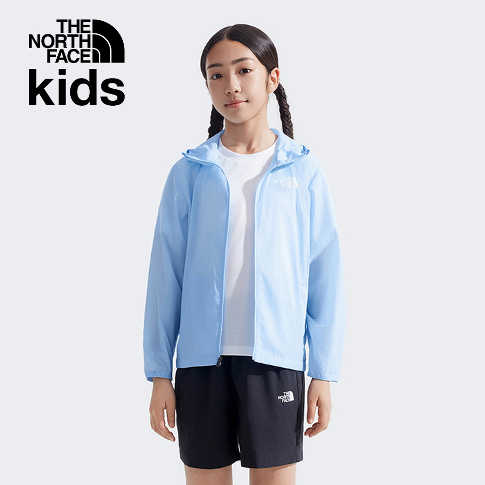 【10/25 00點週末限定】The North Face北面兒童藍色UPF防曬防風外套｜8C0F1I5