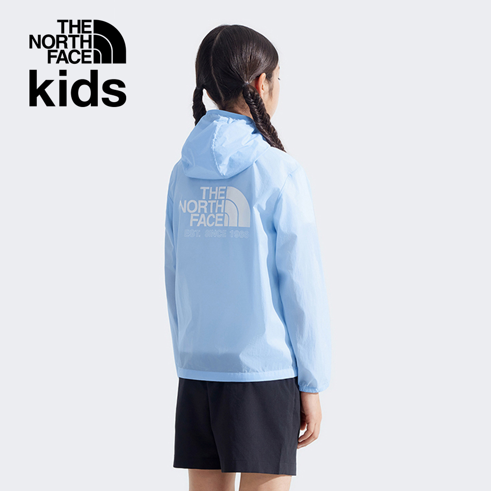 【10/25 00點週末限定】The North Face北面兒童藍色UPF防曬防風外套｜8C0F1I5
