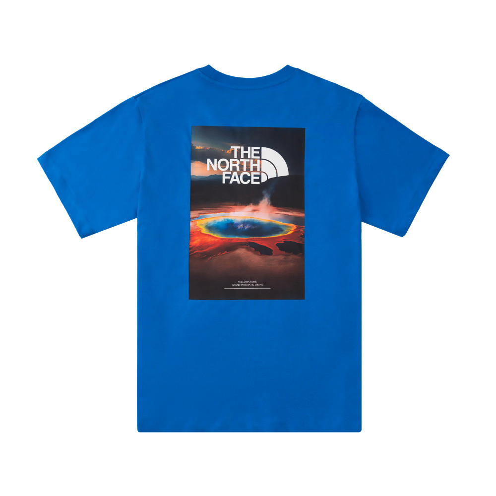 The North Face北面男女款藍色純棉大尺寸印花短袖T恤｜8DEWT4S