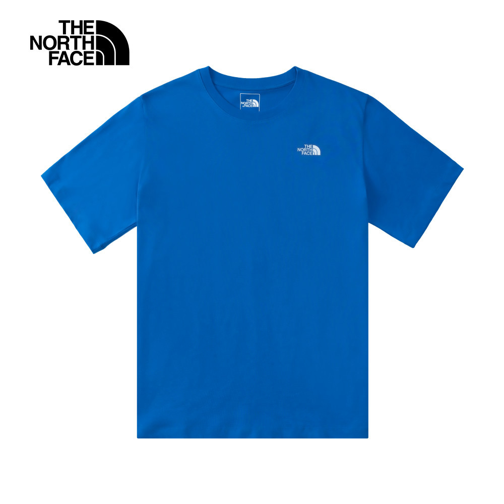 The North Face北面男女款藍色純棉大尺寸印花短袖T恤｜8DEWT4S
