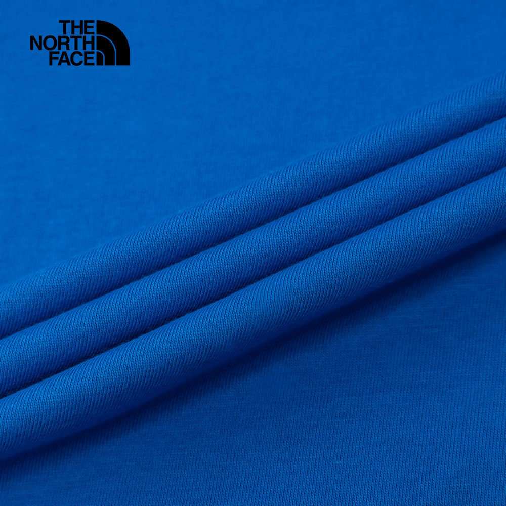 The North Face北面男女款藍色純棉大尺寸印花短袖T恤｜8DEWT4S