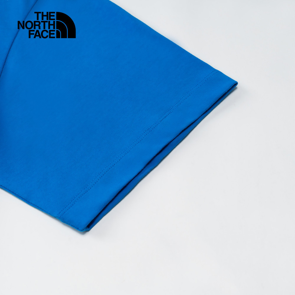 The North Face北面男女款藍色純棉大尺寸印花短袖T恤｜8DEWT4S