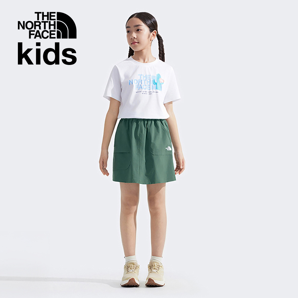 The North Face北面兒童綠色UPF防曬短裙｜8C0MHCH