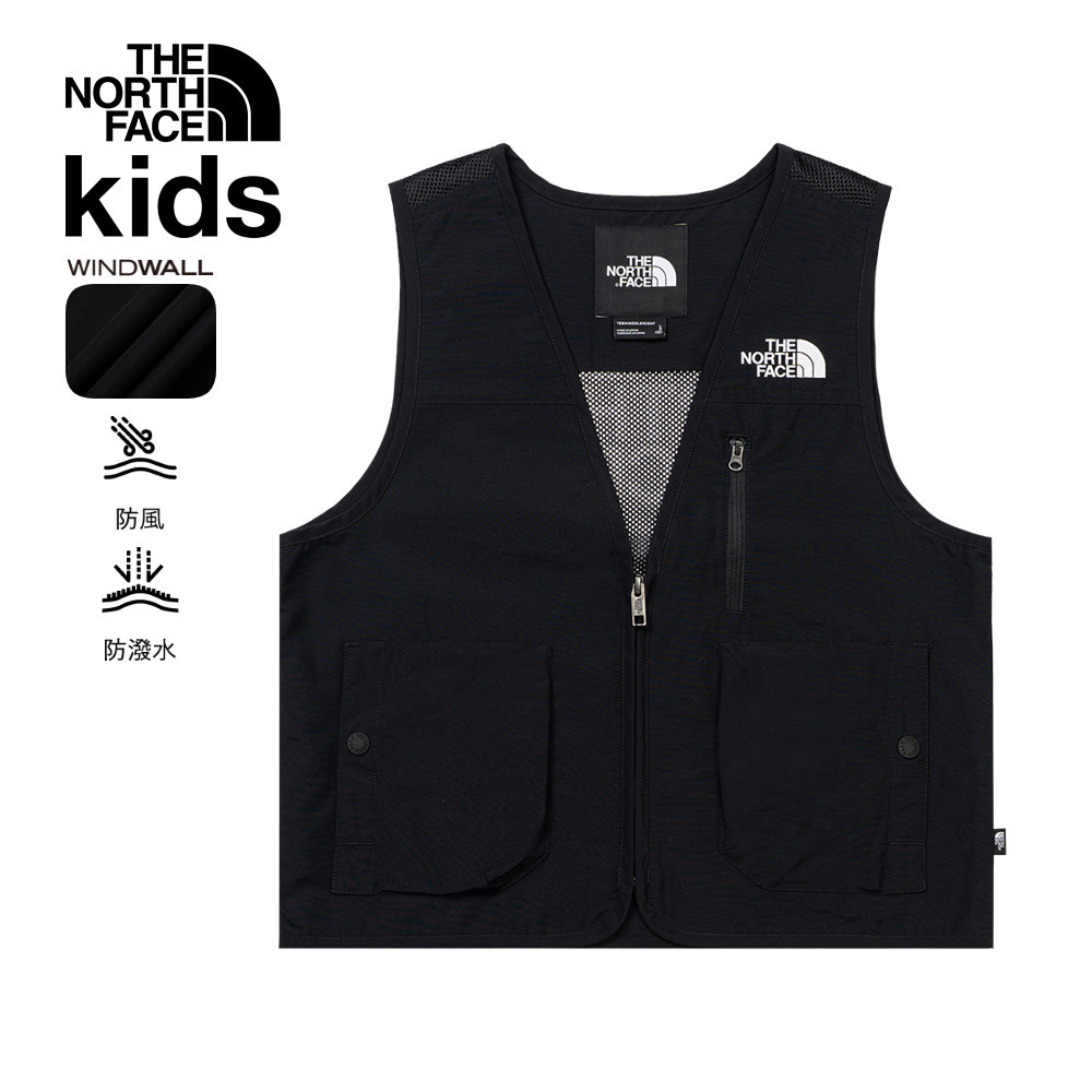 The North Face北面兒童黑色DWR防潑水背心｜8CM3JK3