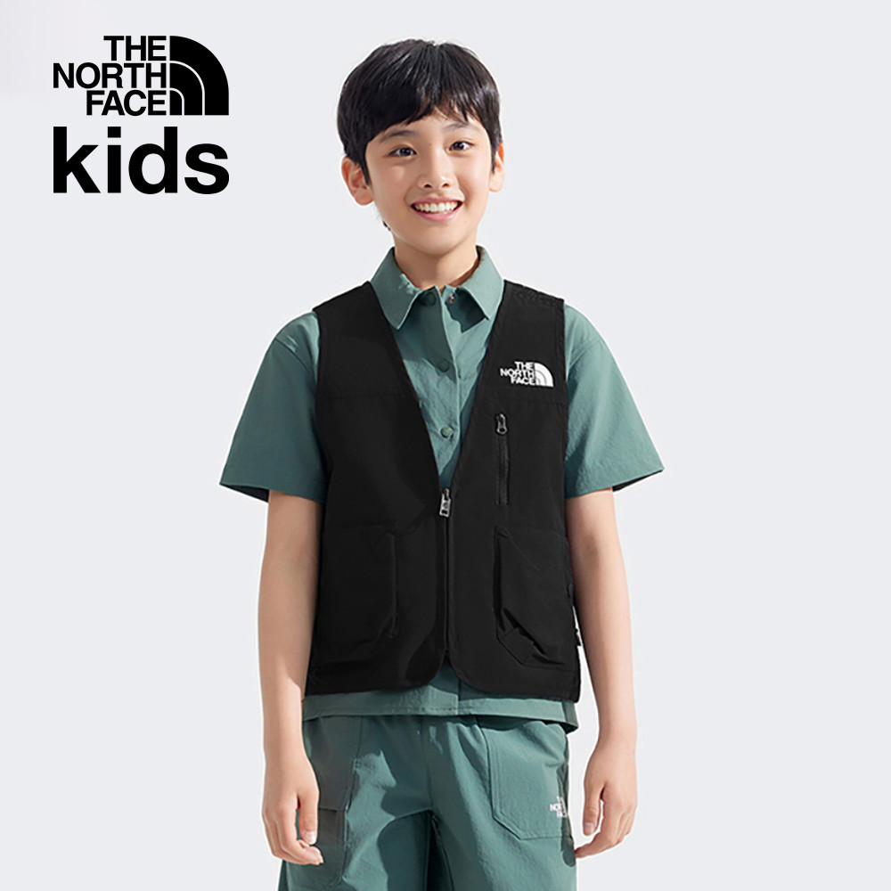 The North Face北面兒童黑色DWR防潑水背心｜8CM3JK3