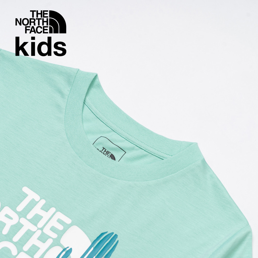 The North Face北面兒童綠色吸濕排汗短袖T恤｜8DCR6EI