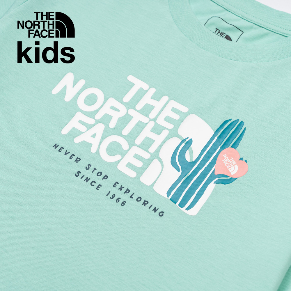 The North Face北面兒童綠色吸濕排汗短袖T恤｜8DCR6EI