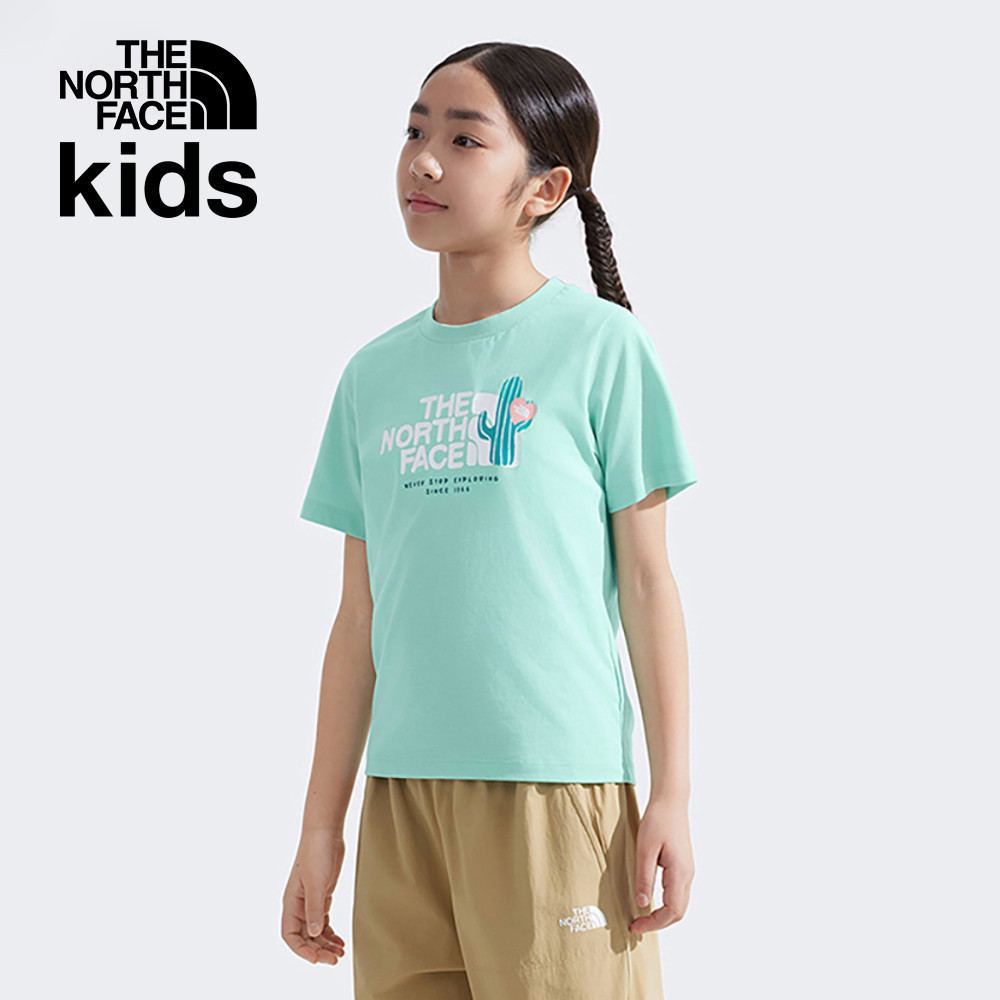 The North Face北面兒童綠色吸濕排汗短袖T恤｜8DCR6EI