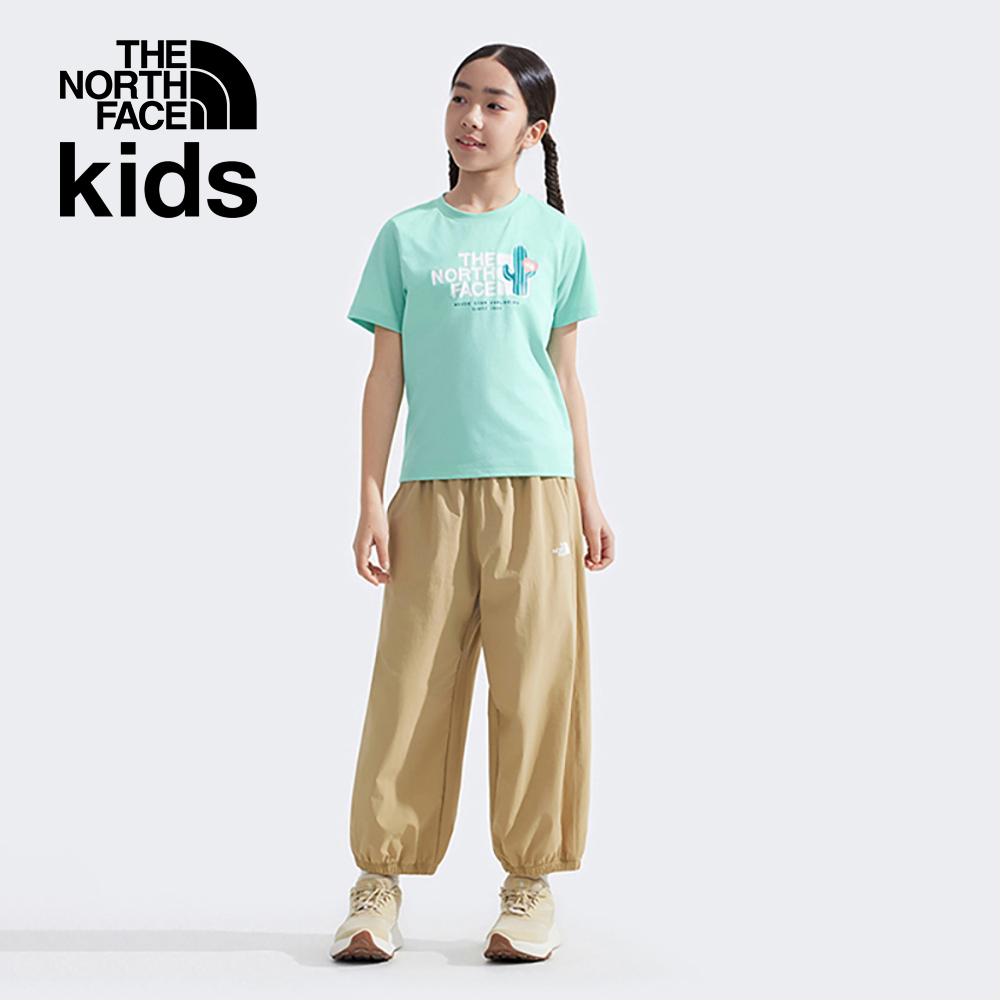 The North Face北面兒童綠色吸濕排汗短袖T恤｜8DCR6EI