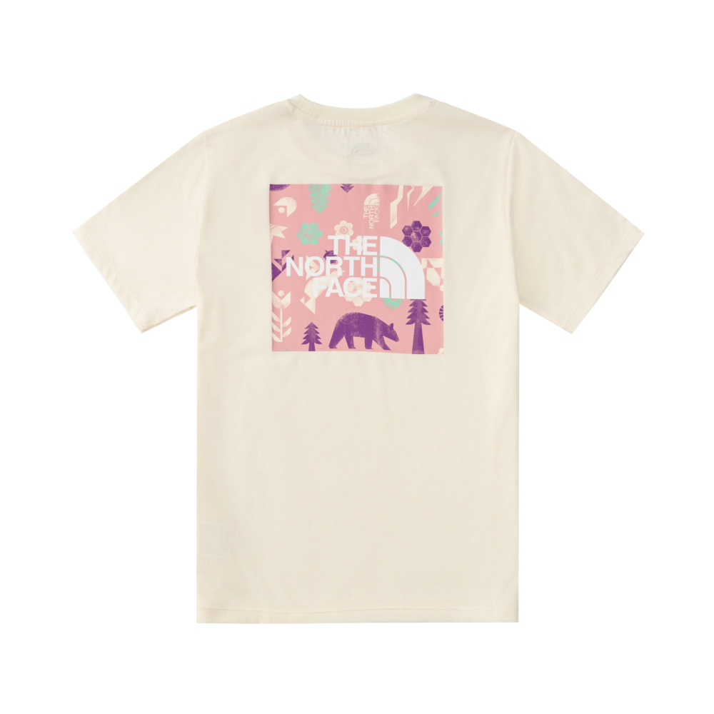 The North Face北面兒童米白色吸濕排汗短袖T恤｜8DCUQLI