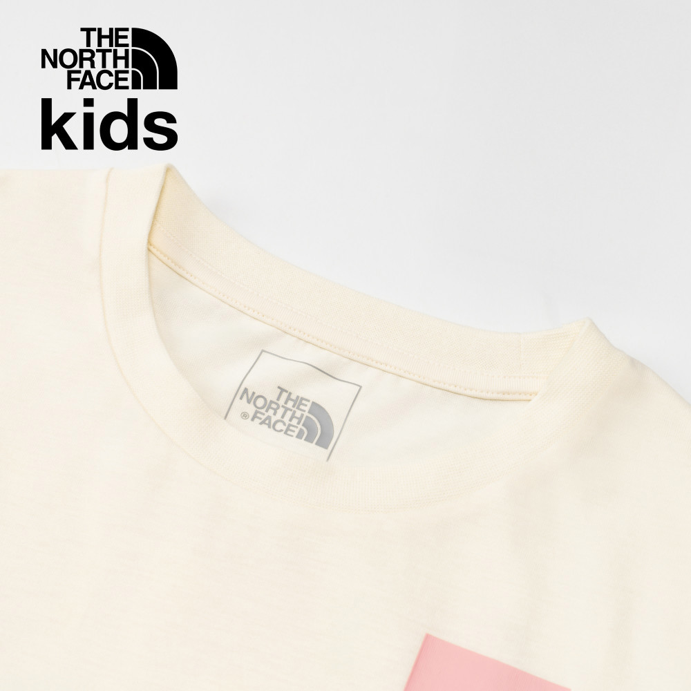 The North Face北面兒童米白色吸濕排汗短袖T恤｜8DCUQLI