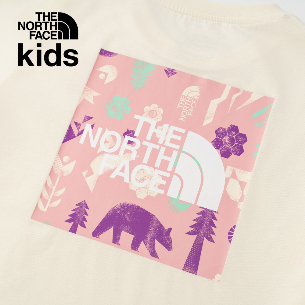 The North Face北面兒童米白色吸濕排汗短袖T恤｜8DCUQLI