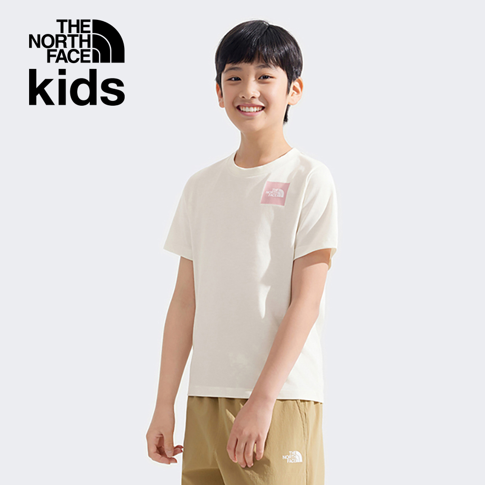 The North Face北面兒童米白色吸濕排汗短袖T恤｜8DCUQLI