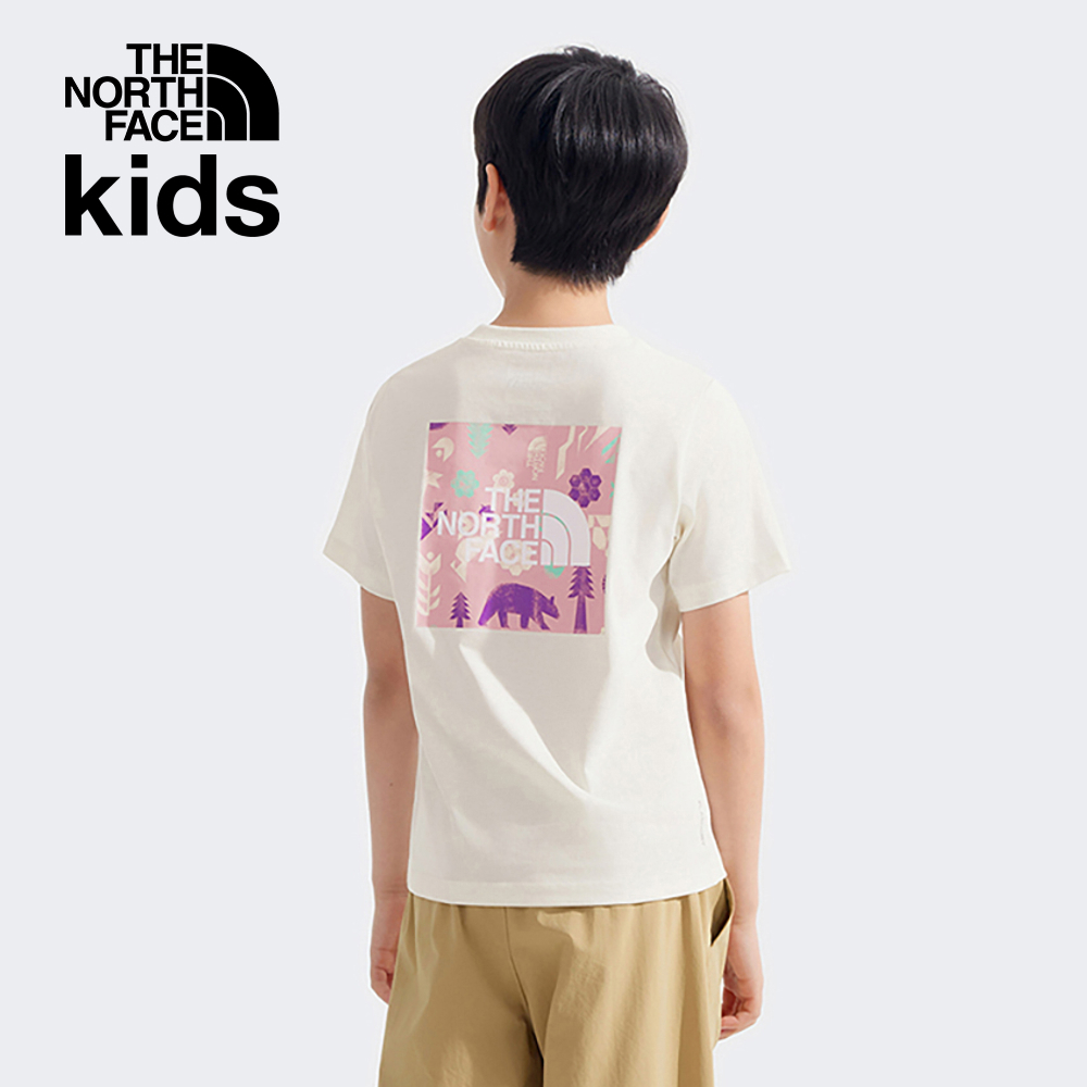 The North Face北面兒童米白色吸濕排汗短袖T恤｜8DCUQLI