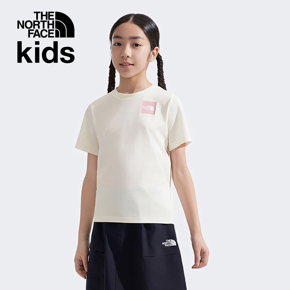 The North Face北面兒童米白色吸濕排汗短袖T恤｜8DCUQLI