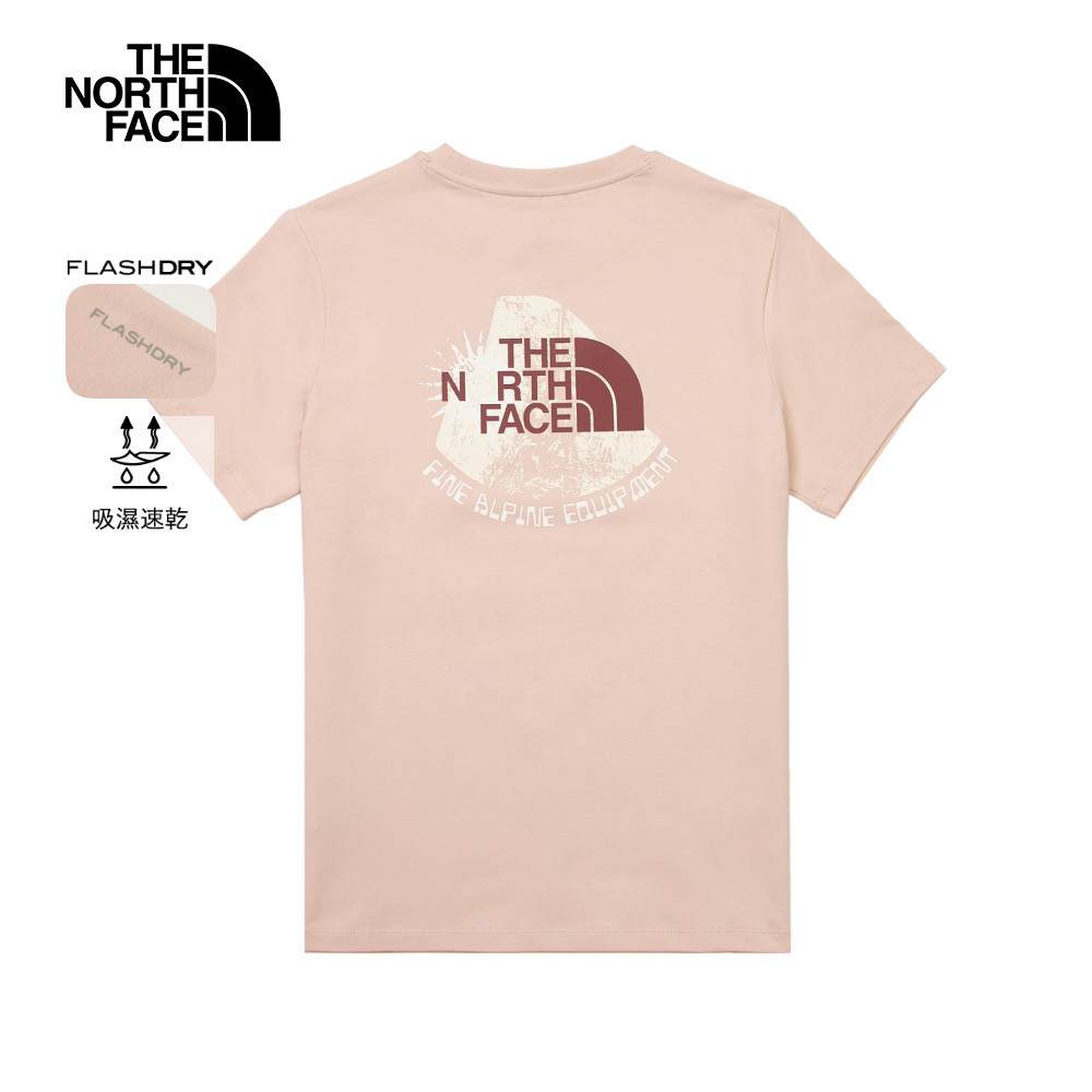 The North Face北面女款粉色吸濕排汗短袖T恤｜8D7NLK6