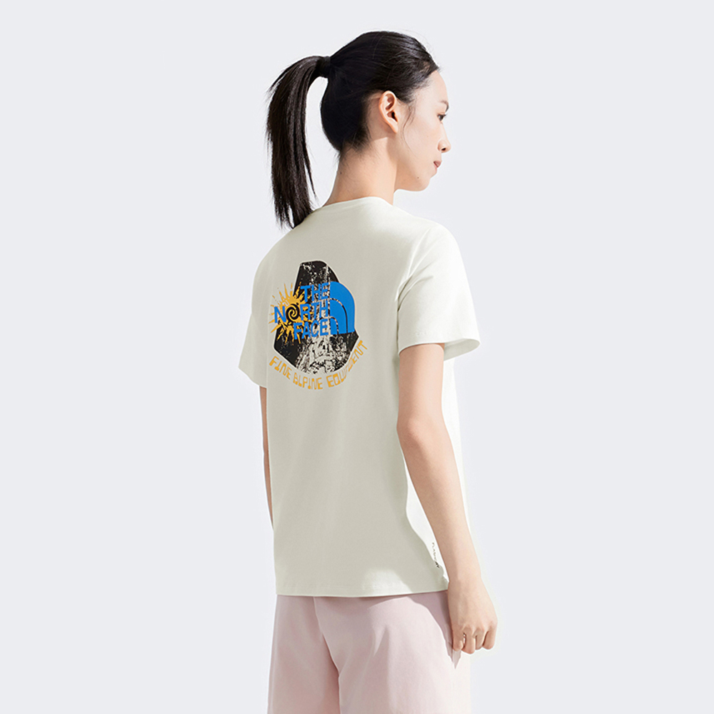 【10/27 00點限時搶購】The North Face北面女款米白色吸濕排汗短袖T恤｜8D7NQLI