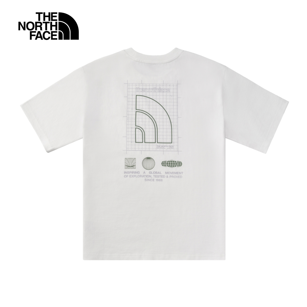 UE男款白色純棉大尺寸印花舒適短袖T恤｜8BU2FN4