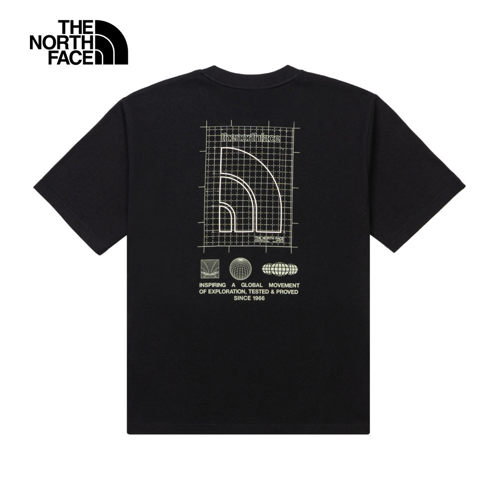 UE男款黑色純棉大尺寸印花舒適短袖T恤｜8BU2JK3