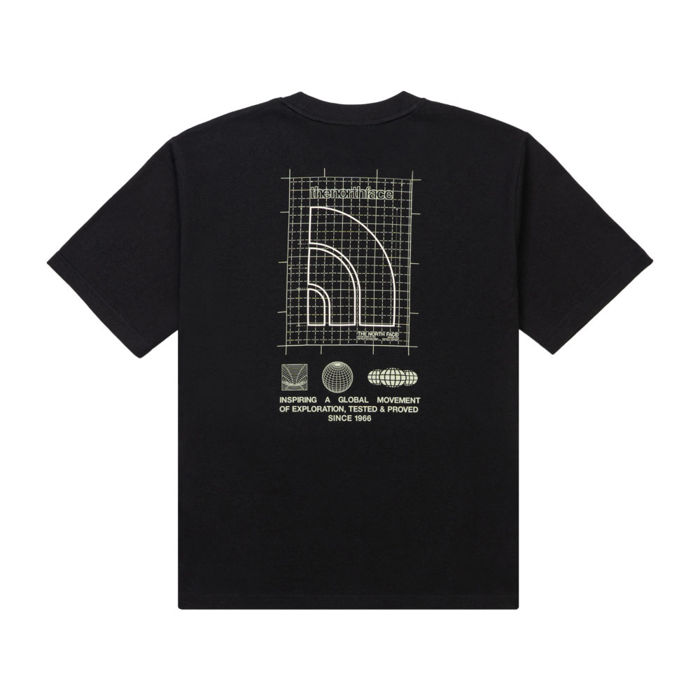 UE男款黑色純棉大尺寸印花舒適短袖T恤｜8BU2JK3