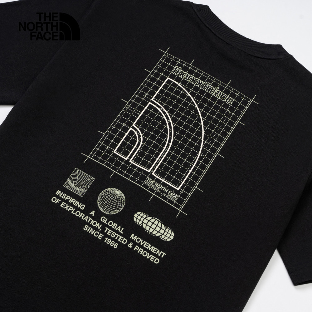 UE男款黑色純棉大尺寸印花舒適短袖T恤｜8BU2JK3