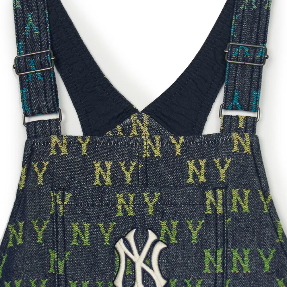 MLB KIDS 牛仔連身裙 洋裝 童裝 Monogram系列 紐約洋基隊 (7FOPM0151-50NYS)
