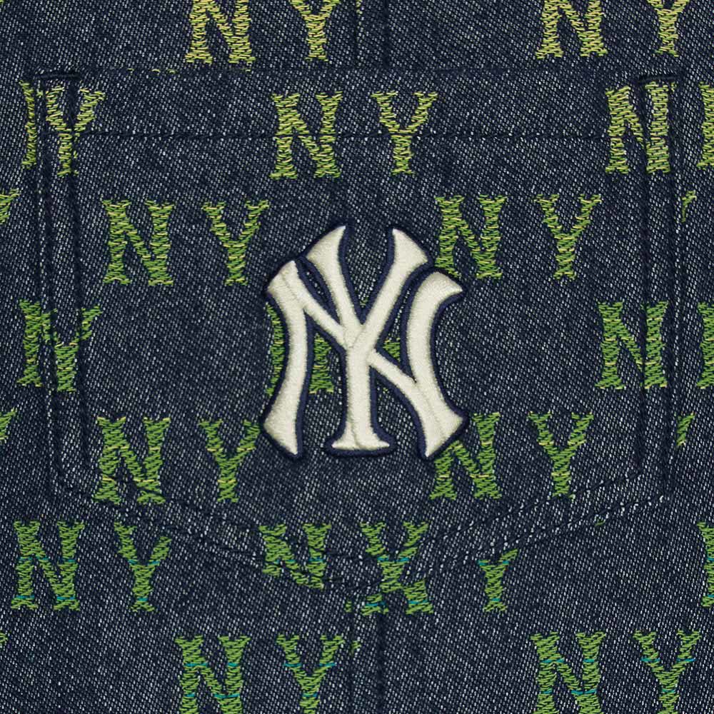 MLB KIDS 牛仔連身裙 洋裝 童裝 Monogram系列 紐約洋基隊 (7FOPM0151-50NYS)