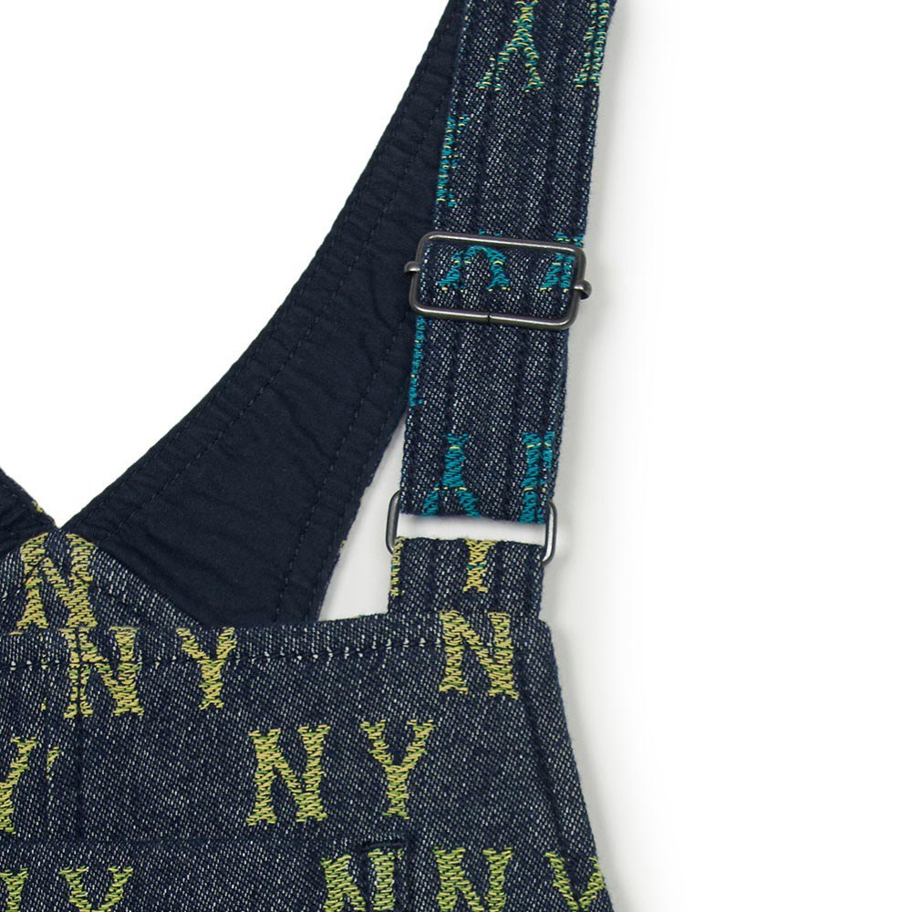 MLB KIDS 牛仔連身裙 洋裝 童裝 Monogram系列 紐約洋基隊 (7FOPM0151-50NYS)