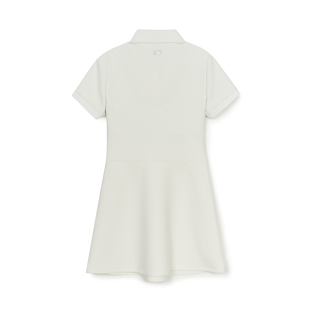 MLB 短袖連身裙 洋裝 長版上衣 Heart 紐約洋基隊 (3FOPH0153-50IVS)