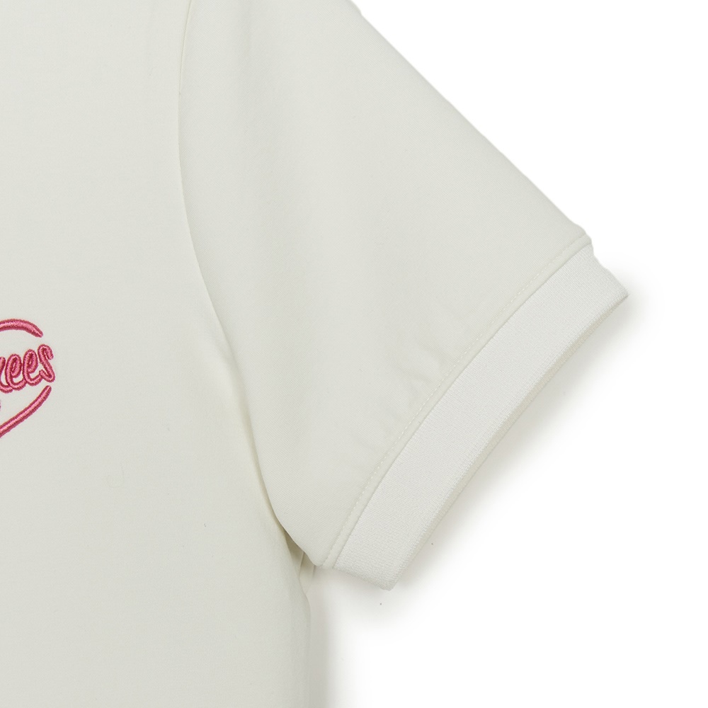 MLB 短袖連身裙 洋裝 長版上衣 Heart 紐約洋基隊 (3FOPH0153-50IVS)