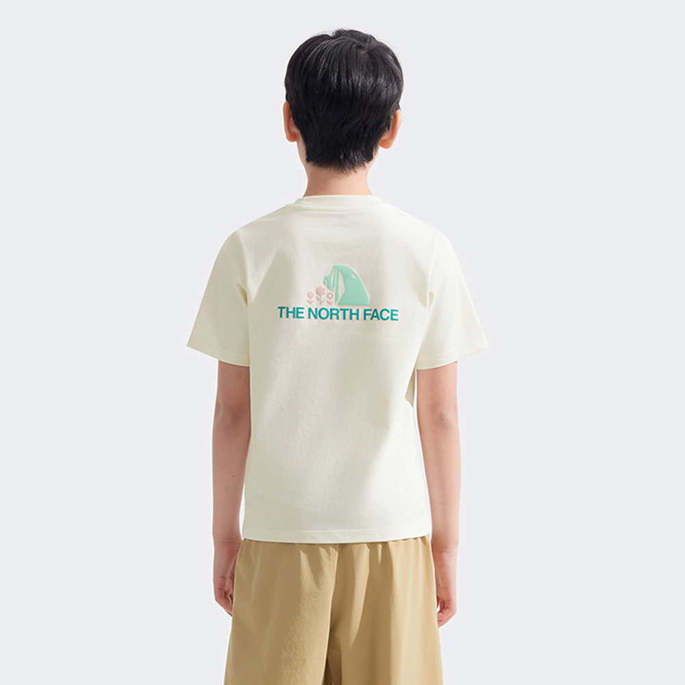 The North Face北面兒童米白色純棉趣味印花短袖T恤｜8DCSQLI