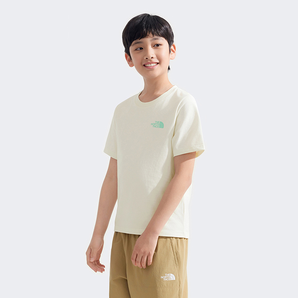 The North Face北面兒童米白色純棉趣味印花短袖T恤｜8DCSQLI