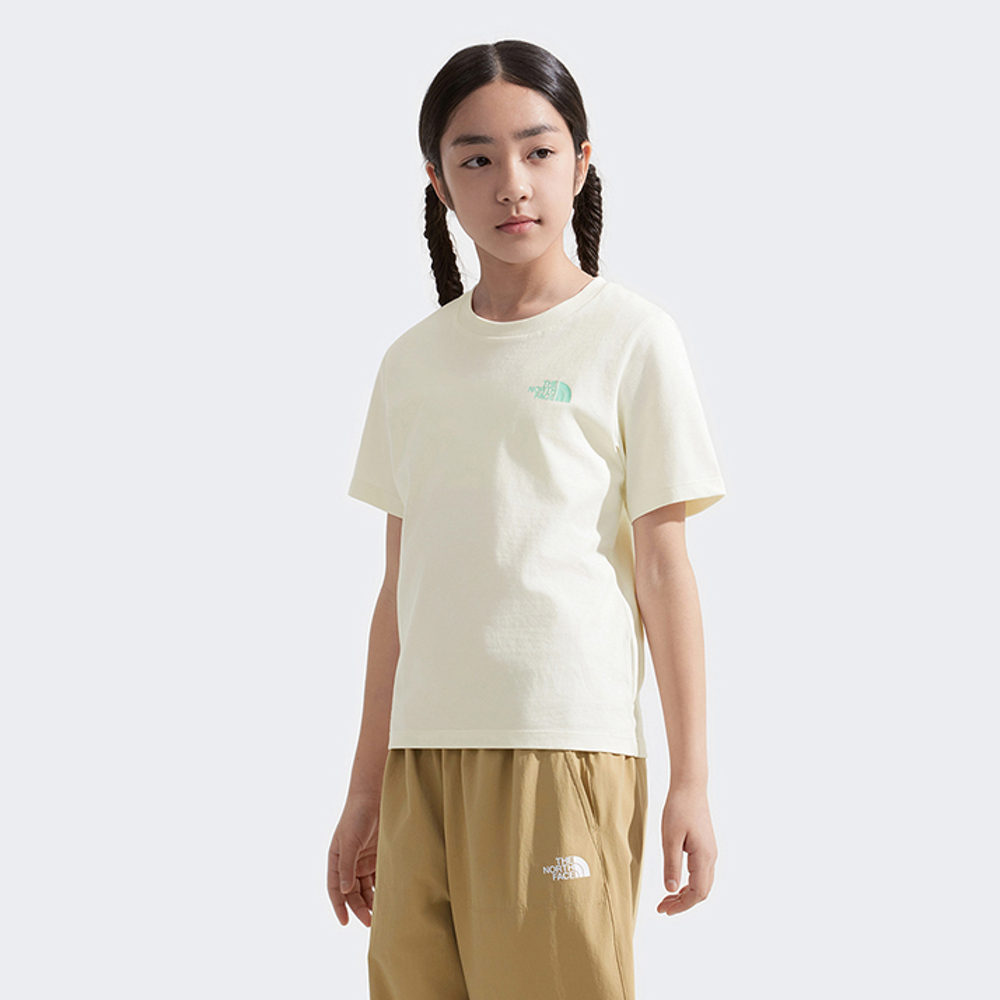The North Face北面兒童米白色純棉趣味印花短袖T恤｜8DCSQLI