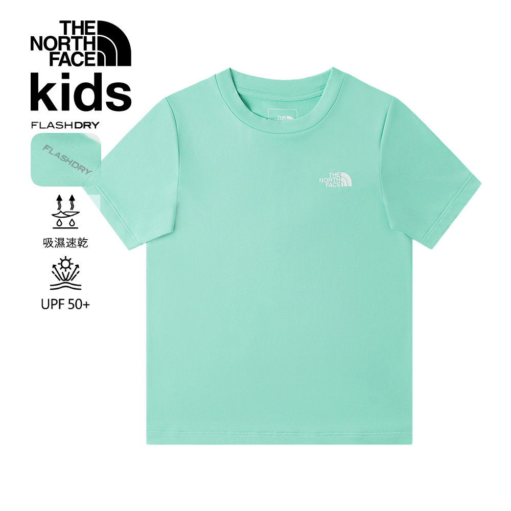 【10/25 12點週末限定】The North Face北面兒童綠色吸濕排汗短袖T恤｜8DCT6